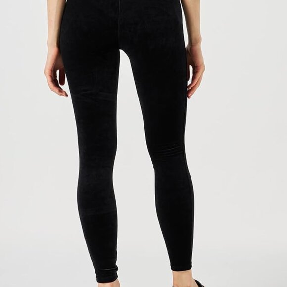 GUC SPANX Black High-Waisted Velvet Leggings - Picture 2 of 6